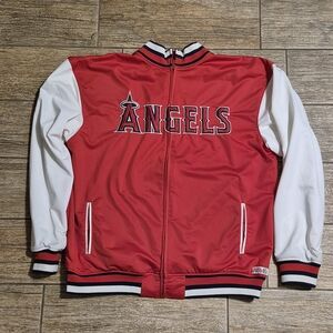 Anaheim Angels Stitches Zip Red Track Jacket Fits Men’s Size Xl